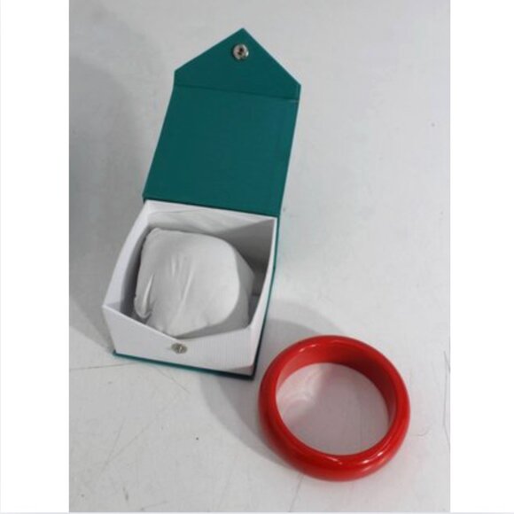 Vintage Red Bakelite-Style Bangles Chunky Gloss Finish - Picture 1 of 4